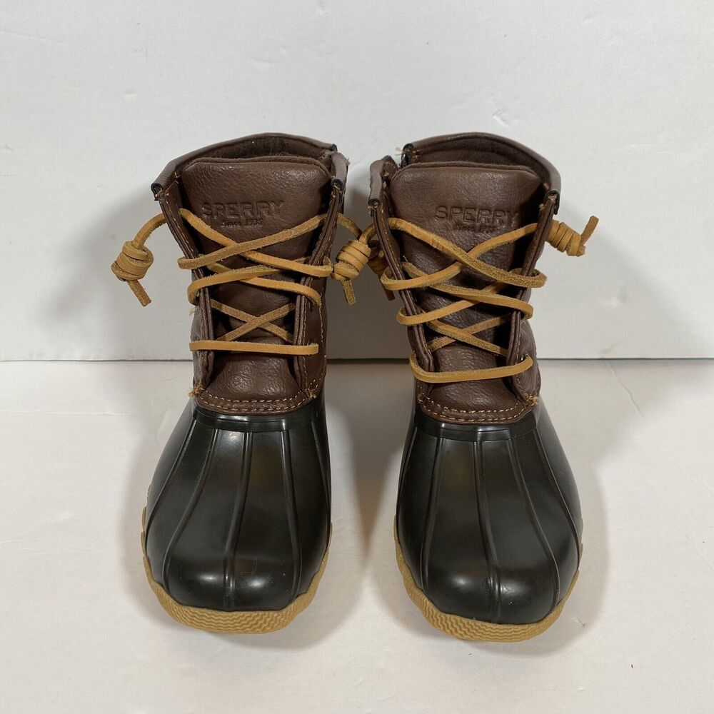 NWOB Sperry Saltwater Duck  Youth Girls Brown Casual Boots 12M - Read Descriptio